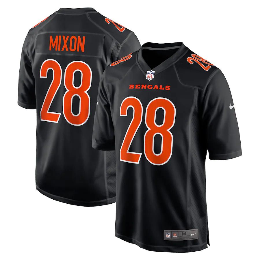 Men Cincinnati Bengals #28 Joe Mixon Nike Black Game Fashion NFL Jersey